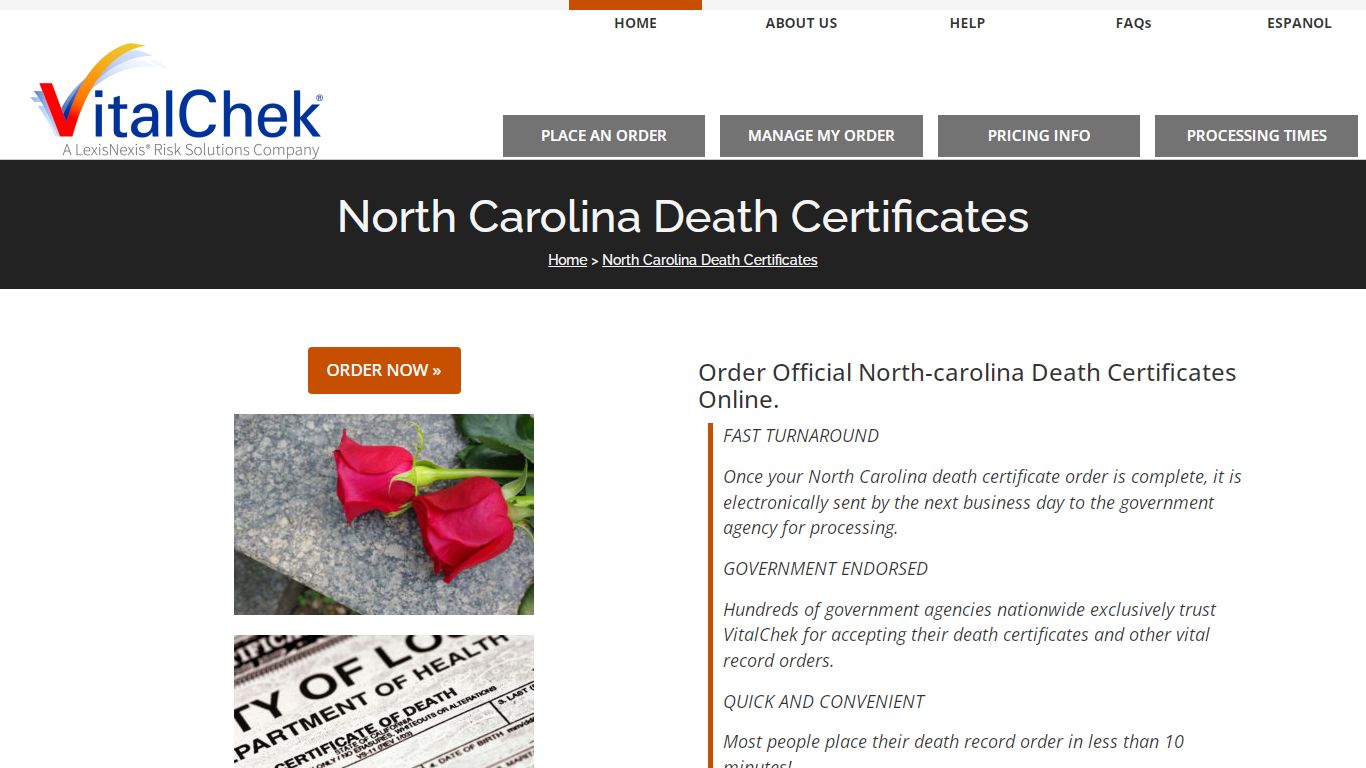 North Carolina (NC) Death Certificates | Death Records - VitalChek